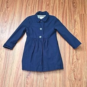 Girl's Trench Coat Navy Blue Size 5-6